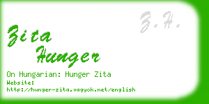 zita hunger business card